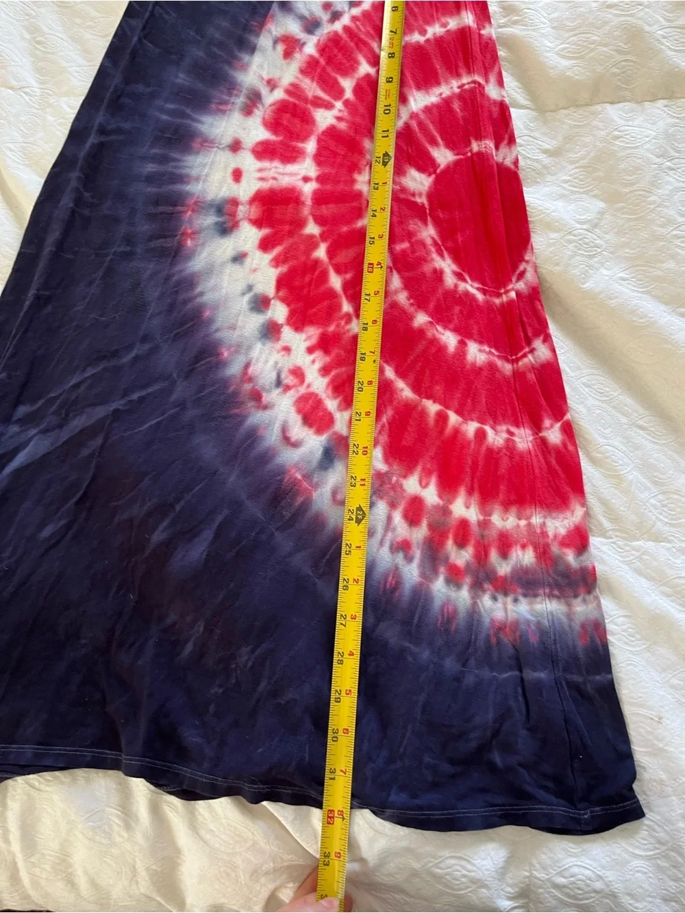 Girls size 10 Tie-Dye Circle Maxi Skirt in Navy & Red